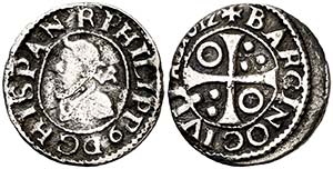 1612. Felipe III. Barcelona. 1/2 croat. ... 