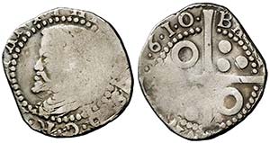 1610. Felipe III. Barcelona. 1 croat. (Cal. ... 