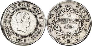 1821. Fernando VII. Madrid. SR. 10 reales. ... 