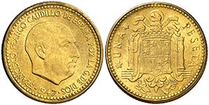 1947*1952. Estado Español. 1 peseta. (Cal. ... 