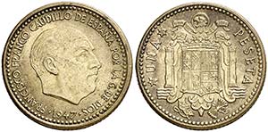 1947*1954. Estado Español. 1 peseta. (Cal. ... 