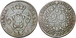 1795. Azores. 20 reis. (Kr. 3). 12,58 g. CU. ... 