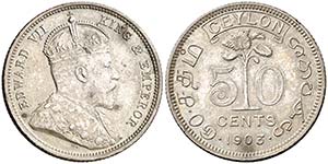1903. Ceilán (Sri Lanka). Eduardo VII. 50 ... 