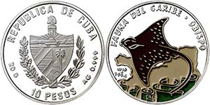 1994. Cuba. 10 pesos. (Kr. 502.1). 20 g. AG. ... 