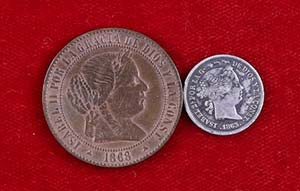 1868. Isabel II. Segovia. . 2 1/2 céntimos ... 