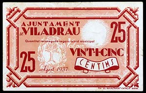 Viladrau. 25 céntimos y 1 peseta. (T. 3213 ... 