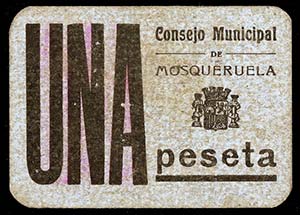 Mosqueruela (Teruel). 1 peseta. (R.G.H. ... 
