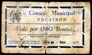Escatrón (Zaragoza). 50 céntimos. (KG. ... 