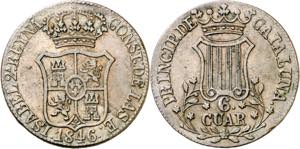 1846. Isabel II. Barcelona. 6 cuartos. (AC. ... 