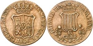 1846. Isabel II. Barcelona. 6 cuartos. (AC. ... 