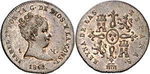 1842. Isabel II. Segovia. 1 maravedí. (AC. ... 