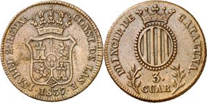 1837. Isabel II. Barcelona. 3 cuartos. (AC. ... 