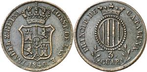 1840. Isabel II. Barcelona. 3 cuartos. (AC. ... 