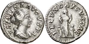 (161-175 d.C.). Faustina hija. Denario. ... 