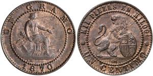 1870. Gobierno Provisional. Barcelona. OM. 1 ... 