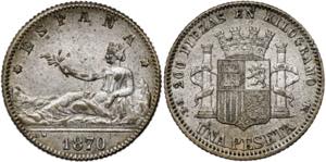 1870*--7-. I República. DEM. 1 peseta. ... 