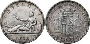 1870*--70. Gobierno Provisional. SNM. 5 ... 