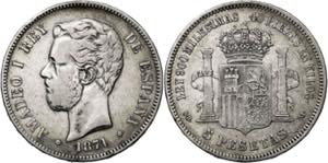 1871*1871. Amadeo I. SDM. 5 pesetas. (AC. ... 
