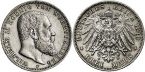 Alemania. 1910. Guillermo II. 3 marcos. (KM. ... 