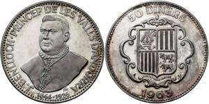 Andorra. 1963. 50 diners. (KM.UWC. M3). ... 