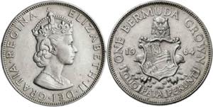 Bermudas. 1964. Isabel II. 1 corona. (KM. ... 