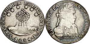 Bolivia. 1834. Potosí. LM. 8 soles. (KM. ... 