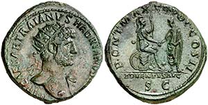 (118 d.C.). Adriano. Dupondio. (Spink 3654) ... 