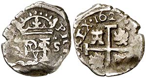 1627. Felipe IV. Sevilla. D. 1/2 real. (Cal. ... 