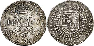 1649. Felipe IV. Amberes. 1 patagón. (Vti. ... 