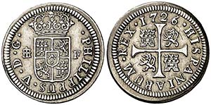1726. Felipe V. Segovia. F. 1/2 real. (Cal. ... 