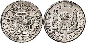 1746. Felipe V. México. M. 2 reales. (Cal. ... 