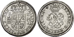 1708. Felipe V. Segovia. Y. 2 reales. (Cal. ... 