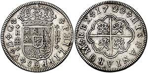 1722. Felipe V. Segovia. F. 2 reales. (Cal. ... 