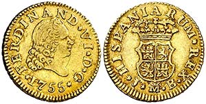 1755. Fernando VI. Madrid. JB. 1/2 escudo. ... 