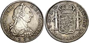 1773. Carlos III. Potosí. JR. 8 reales. ... 