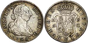 1788. Carlos III. Sevilla. C. 8 reales. ... 