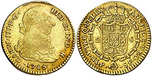 1785/4. Carlos III. Popayán. SF. 2 escudos. ... 