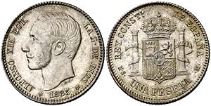 1885*1885. Alfonso XII. MSM. 1 peseta. (Cal. ... 