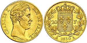 1830. Francia. Carlos X. A (París). 20 ... 