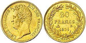 1831. Francia. Luis Felipe I. B (Rouen). 20 ... 