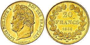 1846. Francia. Luis Felipe I. A (París). 20 ... 