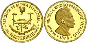 1978. Guinea Ecuatorial. 10000 ekuele. (Fr. ... 