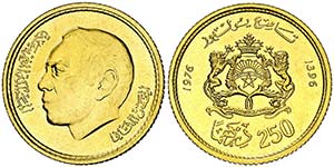 AH 1396/1976. Maruecos. Hassan II. 250 ... 