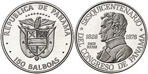 1976. Panamá. 150 balboas. (Fr. 3) (Kr. ... 