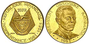 1965. Ruanda. 10 francos. (Fr. 4) (Kr. 1). ... 