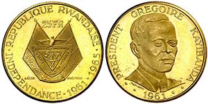 1965. Ruanda. 25 francos. (Fr. 3) (Kr. 2). ... 