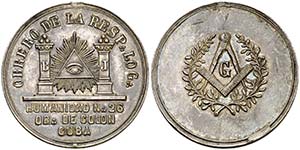 Cuba. Medalla masónica. 6,48 g. Ø 26 mm. ... 