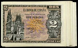 1938. Burgos. 2 pesetas. (Ed. D30 y D30a) ... 