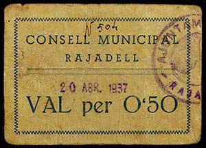 Rajadell. 50 céntimos. (T. 2372a). Cartón. ... 