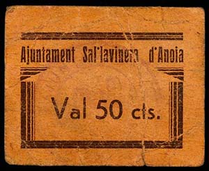 Sallavinera dAnoia. 50 céntimos. (T. ... 